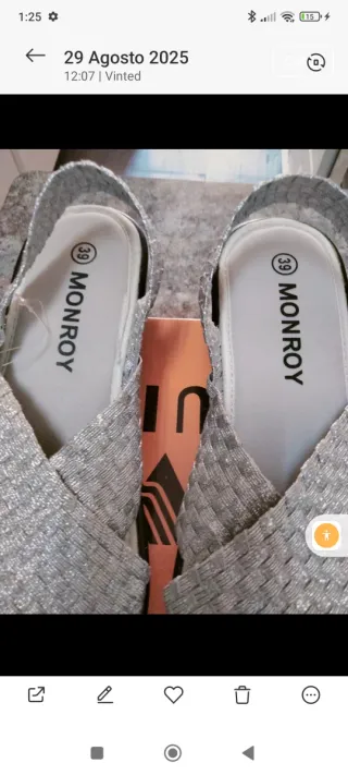 Sandalias plateadas MONROY sin estrenar