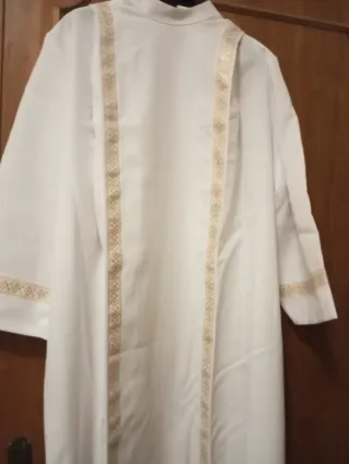 Saio prima comunione bianco con nastri