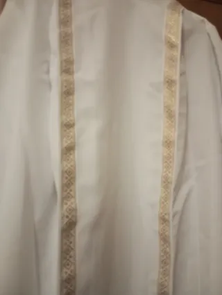 Saio prima comunione bianco con nastri