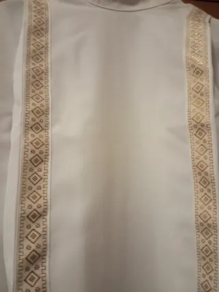 Saio prima comunione bianco con nastri