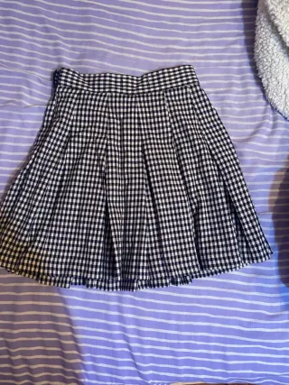 Falda cuadros blanco y negro