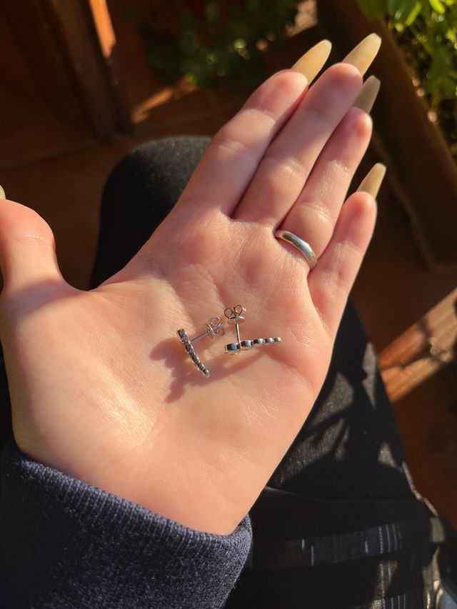 Pendientes de plata y moissanita escaladores