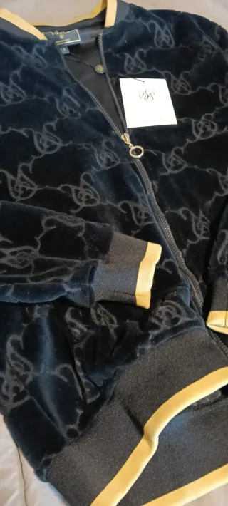 Chaqueta SikSilk terciopelo Negra y Dorada Talla S