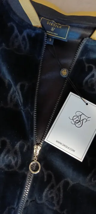 Chaqueta SikSilk terciopelo Negra y Dorada Talla S
