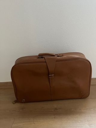 Bolsa de viaje vintage de cuero marrón