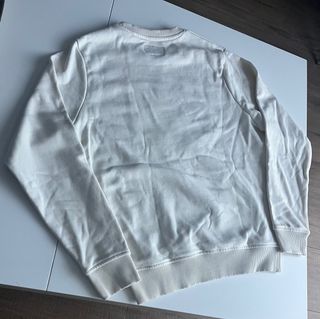 Silbon White Sweatshirt Vintage Style Logo Navy