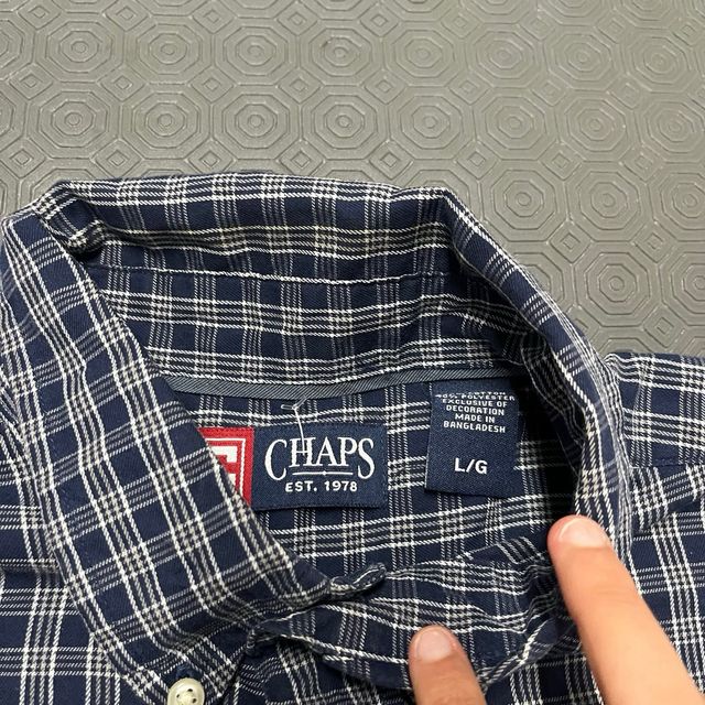 Camisa Chaps Xadrez Azul Tamanho L