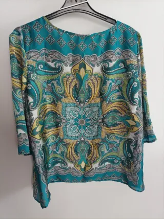 Blusa Cortefiel Estampado Paisley Talla XL