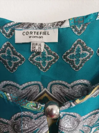 Blusa Cortefiel Estampado Paisley Talla XL