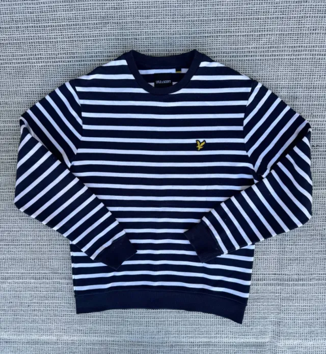 Sudadera Lyle & Scott rayas azul y blanco