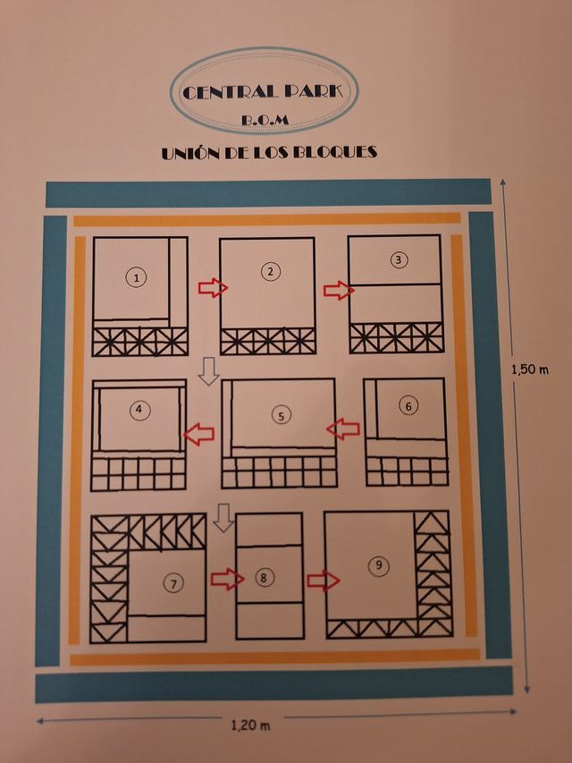 Patrón para el quilt Central Park. Patchwork