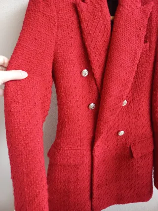 Giacca Zara Doppiopetto Rossa XS