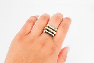 Sello De Oro Combinado De 18K.. Ref: 069-01-00506