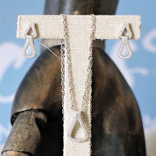 Conjunto plata de ley gotas de circonitas