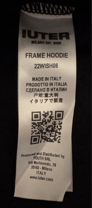 Felpa IUTER Frame Nera