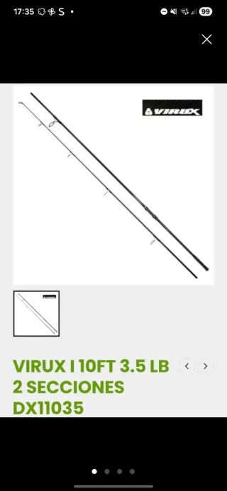 2 Cañas Virux I 10ft 3.5lb 2 Secciones