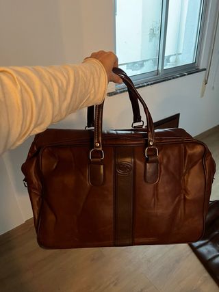 bolsa de viaje vintage sin usar, de cuero