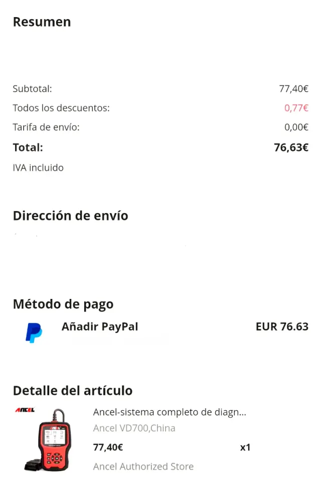 Ancel VD700 Diagnosis Grupo VW OBD2 EPB TPMS