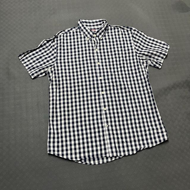 Camisa IZOD Xadrez Azul Tamanho L