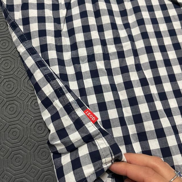 Camisa IZOD Xadrez Azul Tamanho L
