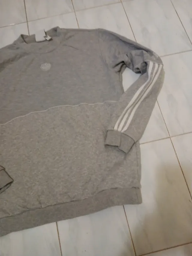 Felpa Adidas uomo girocollo TG S grigio
