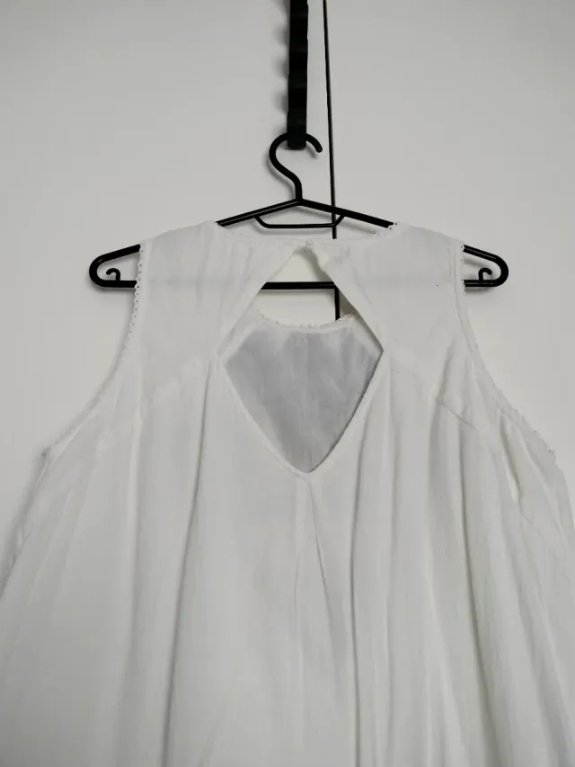 Vestido blanco bordado talla única