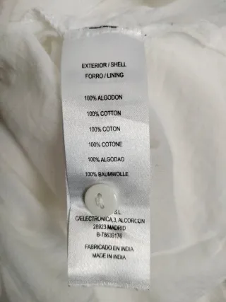 Vestido blanco bordado talla única