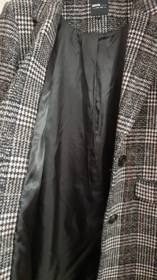 Cappotto donna scozzese grigio e rosa