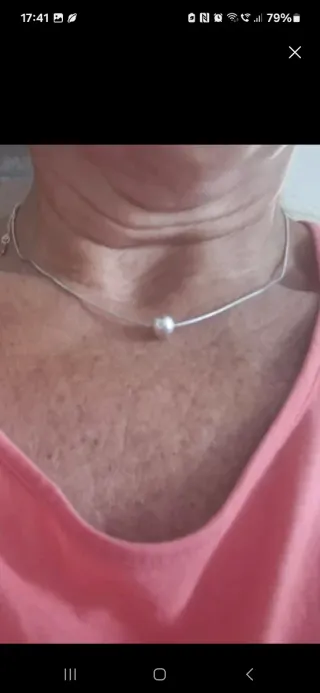 Gargantilla plata con perla