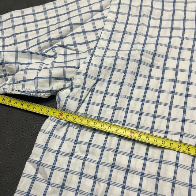 Camisa Vintage Fila Xadrez Azul e Branca S