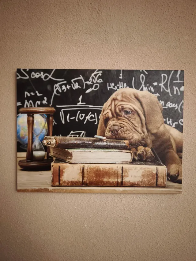 Cuadro Decoración Perro Traje Negro.