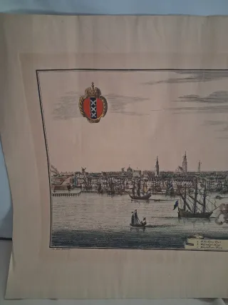 Grabado antiguo Ámsterdam