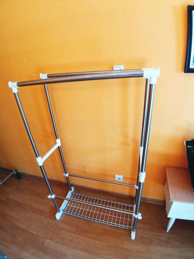 Burro Perchero Acero Inoxidable Doble Barra