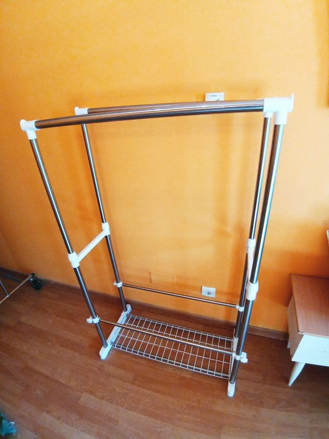 Burro Perchero Acero Inoxidable Doble Barra