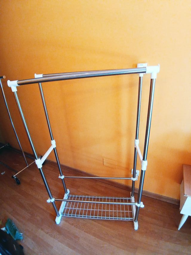 Burro Perchero Acero Inoxidable Doble Barra