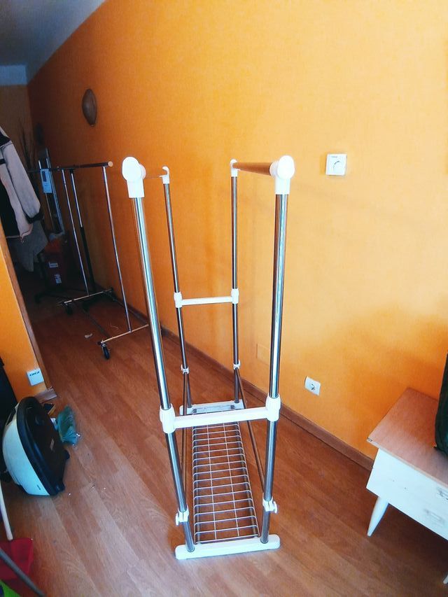 Burro Perchero Acero Inoxidable Doble Barra