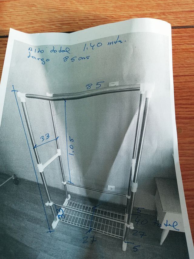 Burro Perchero Acero Inoxidable Doble Barra