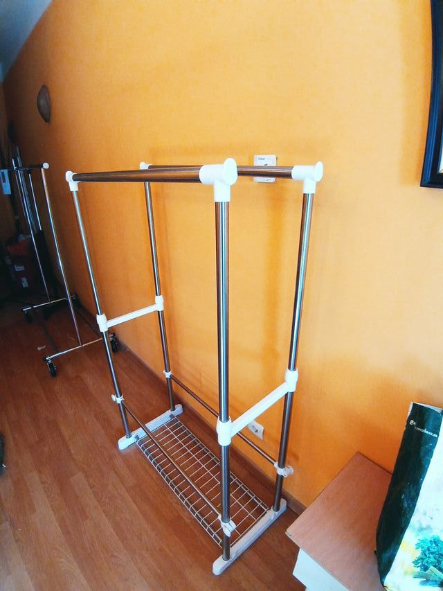 Burro Perchero Acero Inoxidable Doble Barra