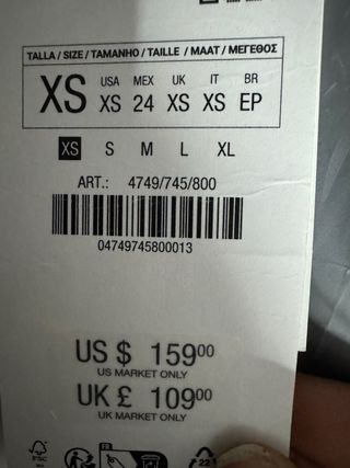 anorak /Plumífero largo Zara negro térmico XS