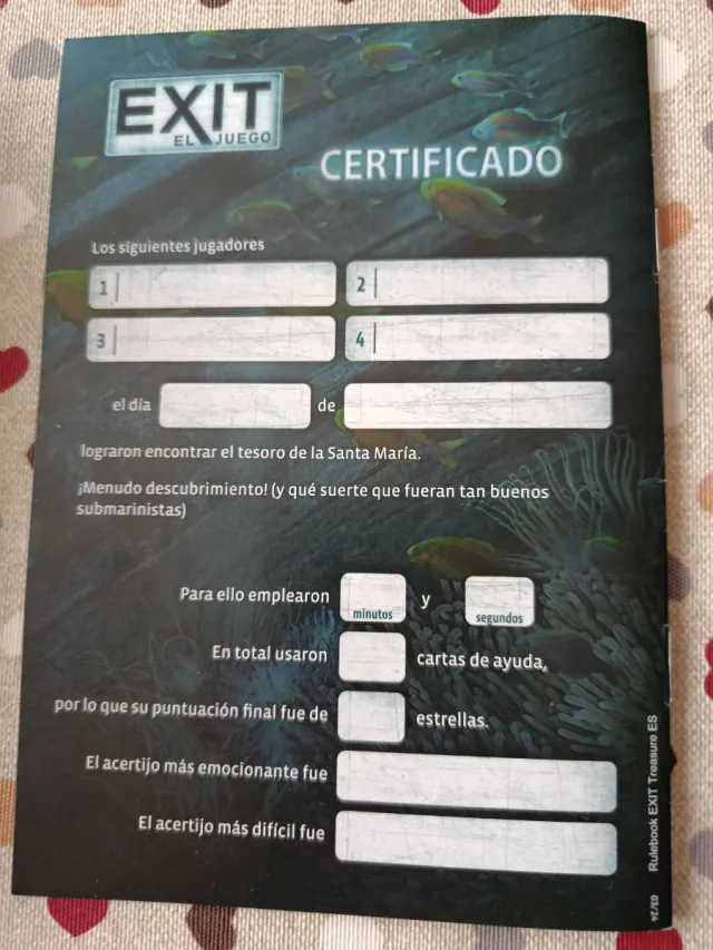 Exit: El tesoro hundido - Juego de mesa