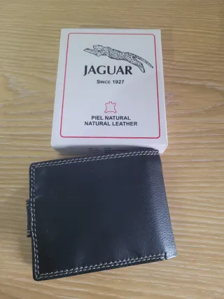 Cartera Jaguar Piel Negra Made in Spain