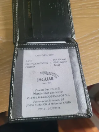 Cartera Jaguar Piel Negra Made in Spain