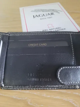 Cartera Jaguar Piel Negra Made in Spain