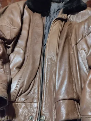 Cazadora Piel Marrón Hombre T50 XXL