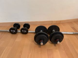 Set Mancuernas Fitness + Barra