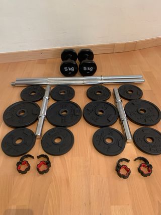 Set Mancuernas Fitness + Barra