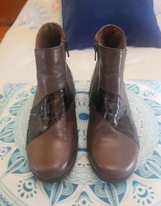 Pitillos Botines Cuero y Charol marrón mujer 36.