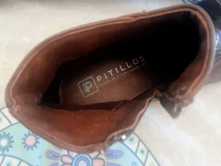Pitillos Botines Cuero y Charol marrón mujer 36.