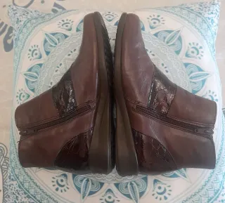 Pitillos Botines Cuero y Charol marrón mujer 36.