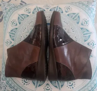 Pitillos Botines Cuero y Charol marrón mujer 36.